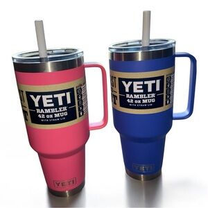 YETI Rambler 42 oz Mug Duo - Tropical Pink and Ultramarine Blue